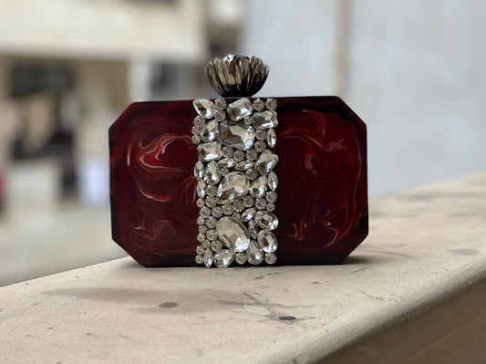 Roohi Crimson Clutch