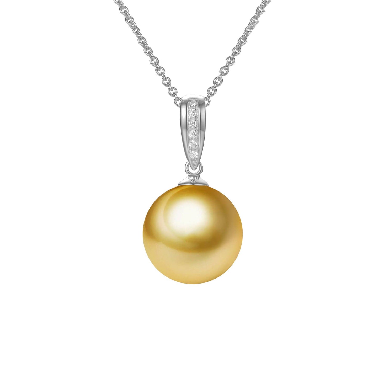 Classic Diamond & Pearl Pendant Necklace, 18k Gold