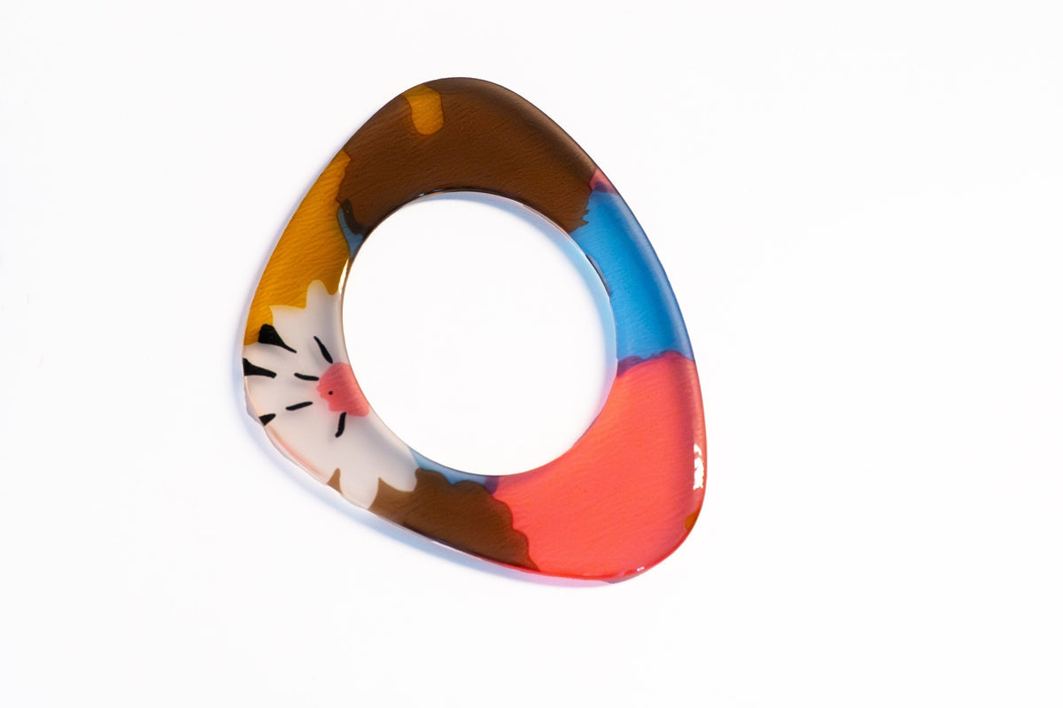 Floral Acrylic Flat Bangle