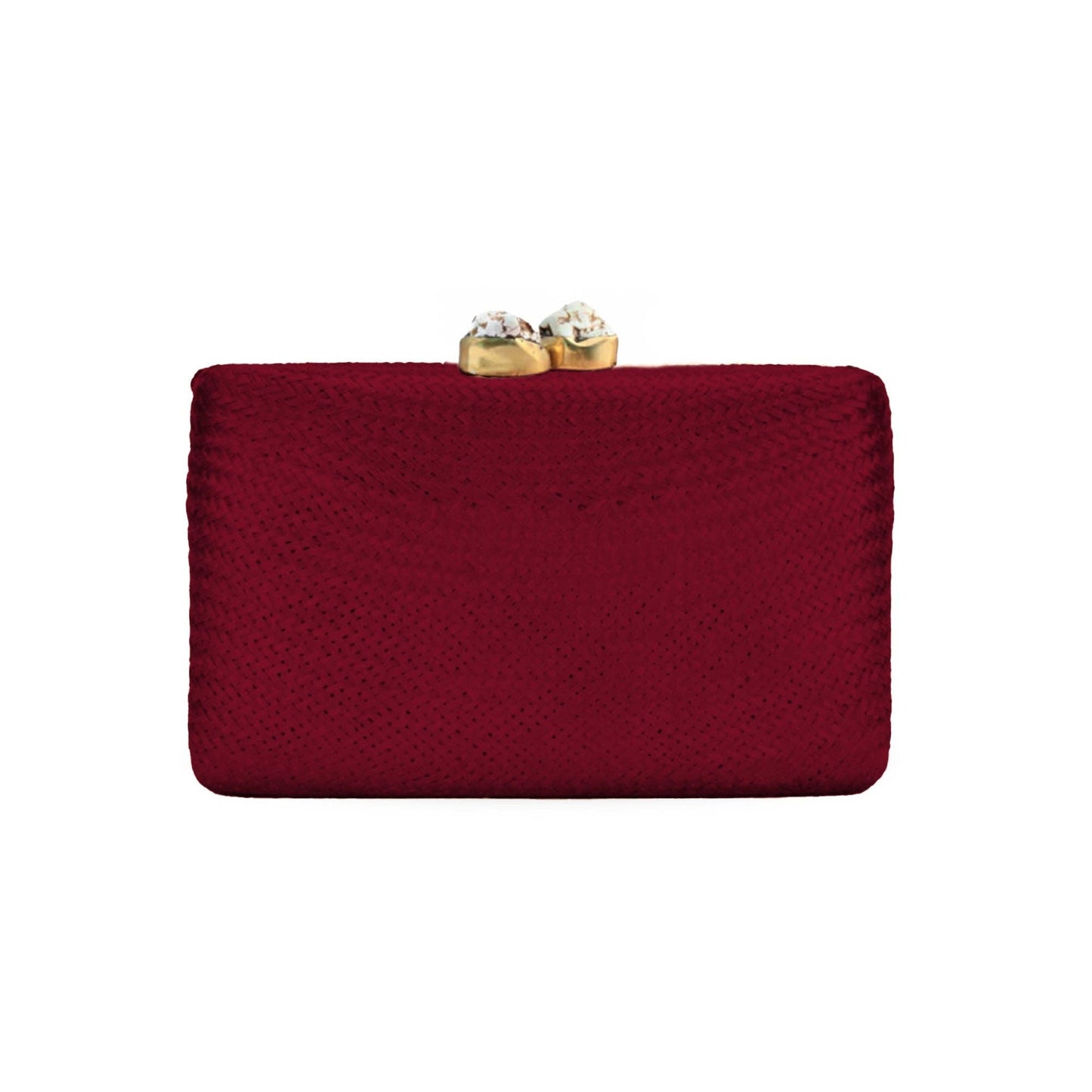 Dark Cherry Red Rectangle Clutch by LIKHÂ