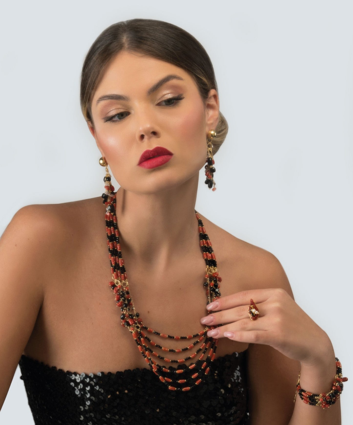 Sherì Dangling Coral Earrings