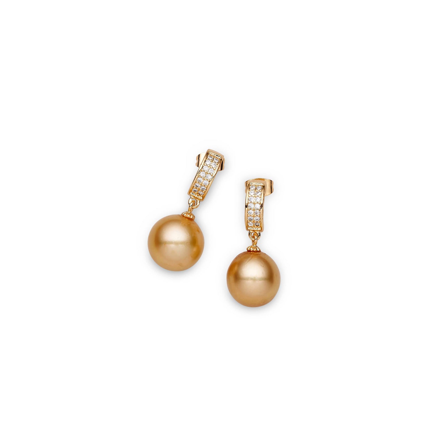 South Sea Gold Pearls and Diamonds Carlingford Earrings