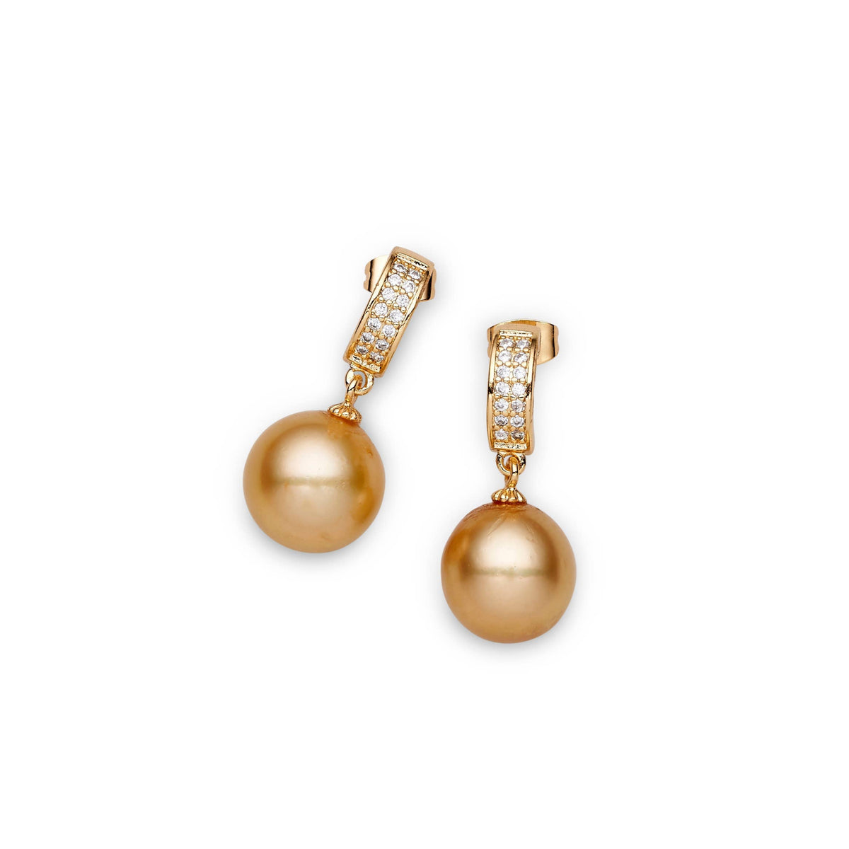 South Sea Gold Pearls and Diamonds Carlingford Earrings