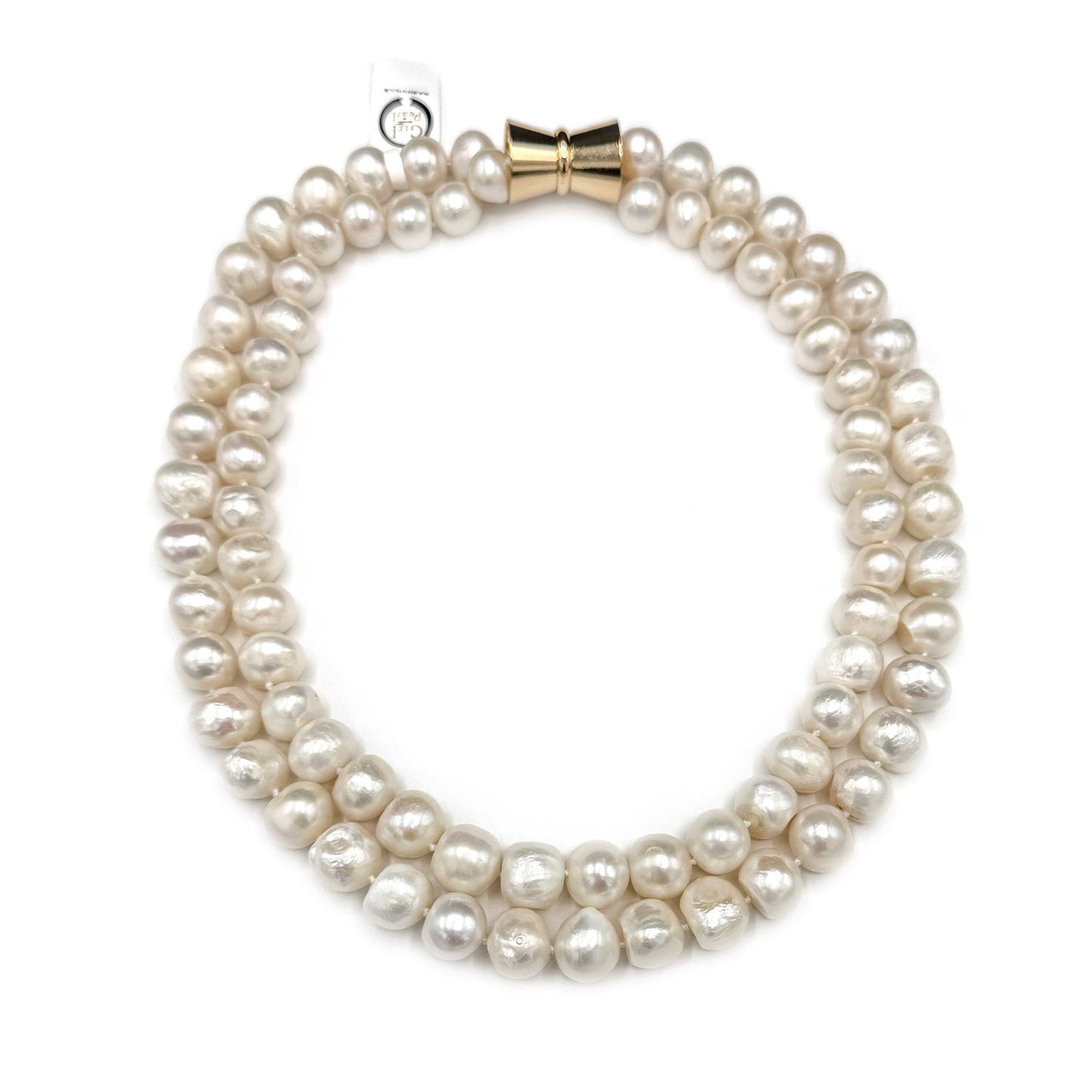 White Bam Bam Double Strand Necklace