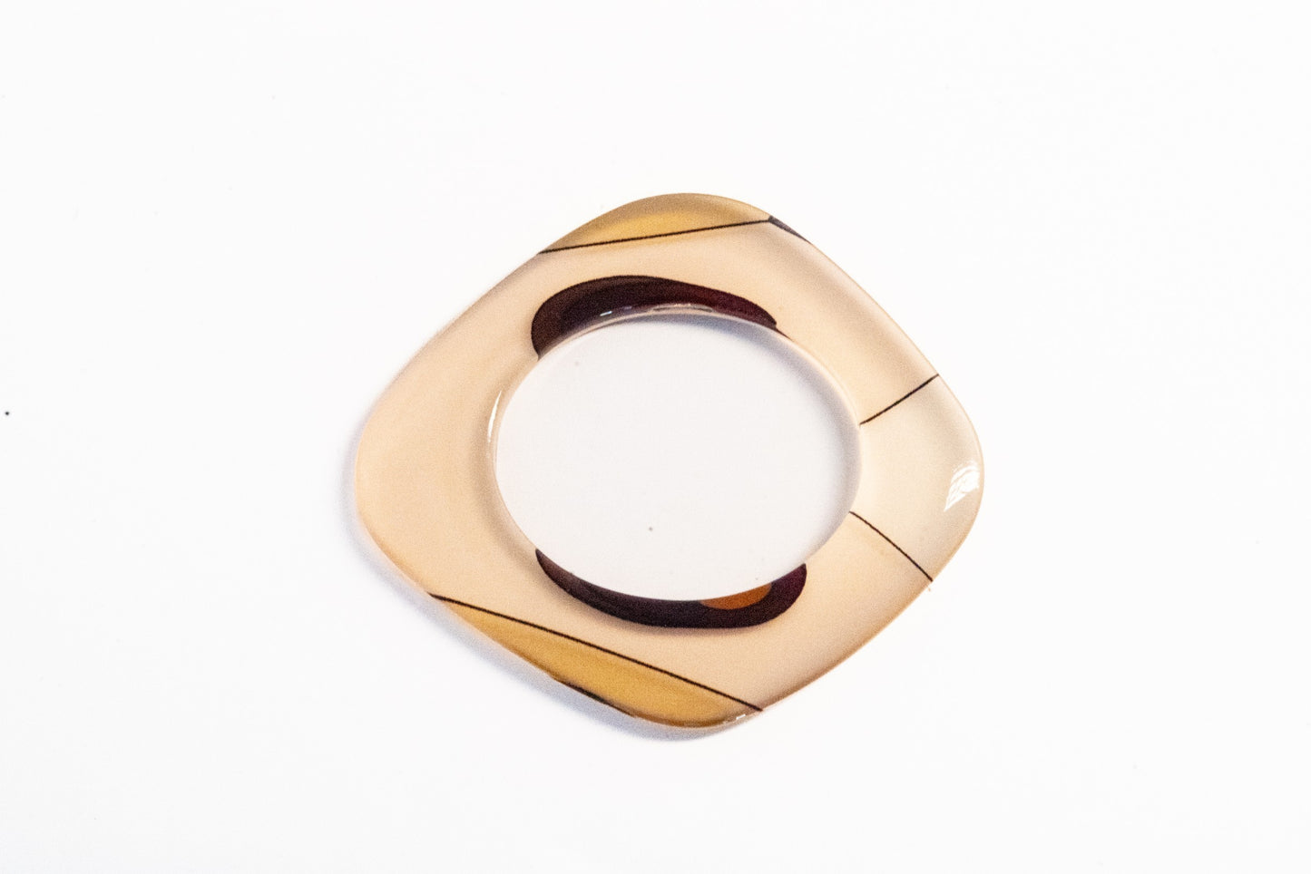 Cream, Caramel & Gold Minimal Acrylic Flat Bangle