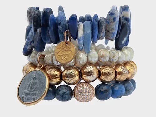 Denim Stack Bracelets in Lapis