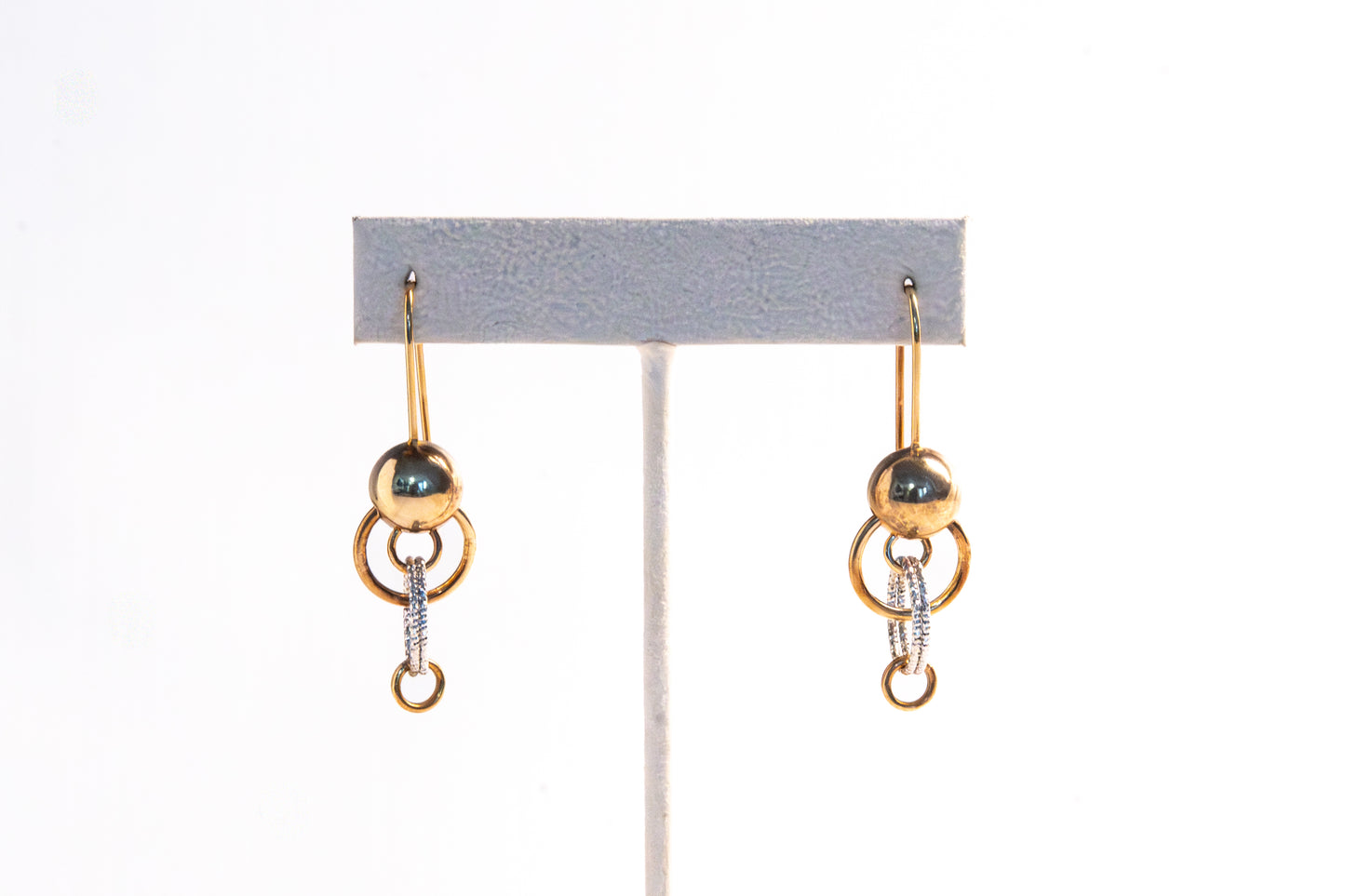 Two-Tone Sterling Silver Drop Earring by Frederic Duclos