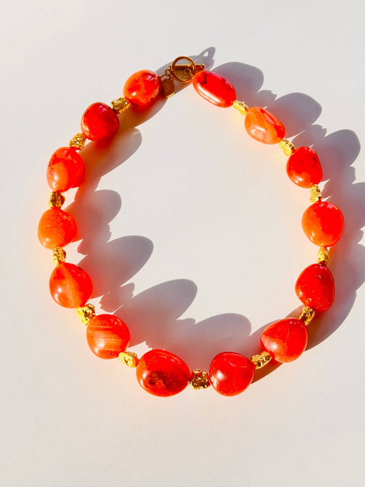 Organic Carnelian Gemstone Necklace