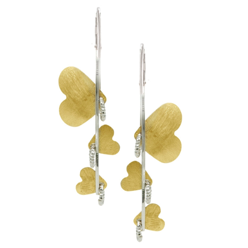 Hearts Ascending Earrings in Two-Tone Sterling