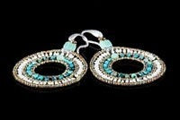 Ziio's O Earring in Blue Turquoise & White Pearl