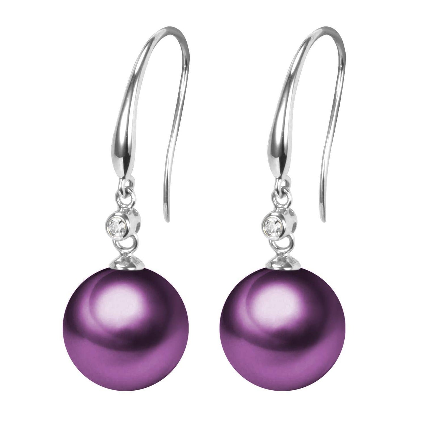 Diamond & Edison Pearl Earrings, 18k Gold