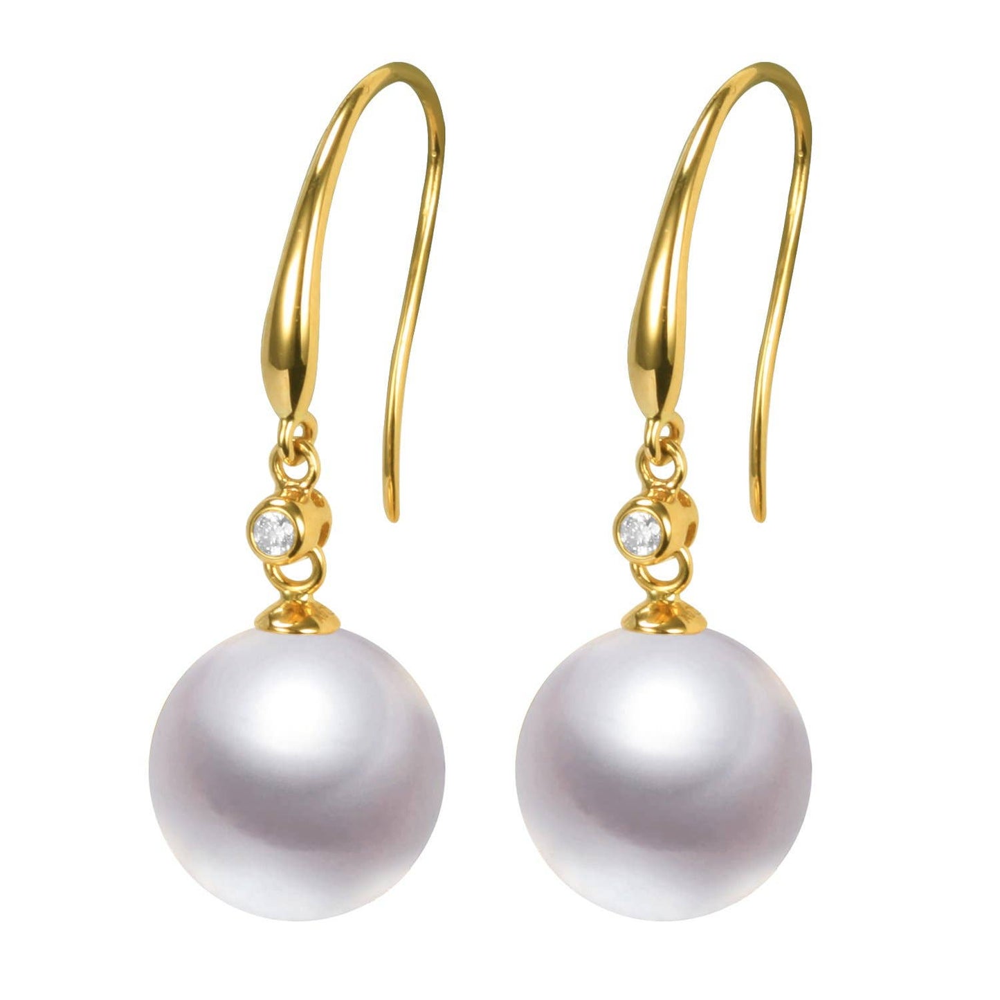 Diamond & Edison Pearl Earrings, 18k Gold