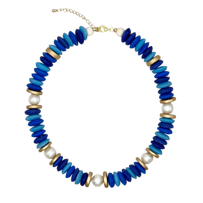 Lagos Collar Necklace in Sky Blue