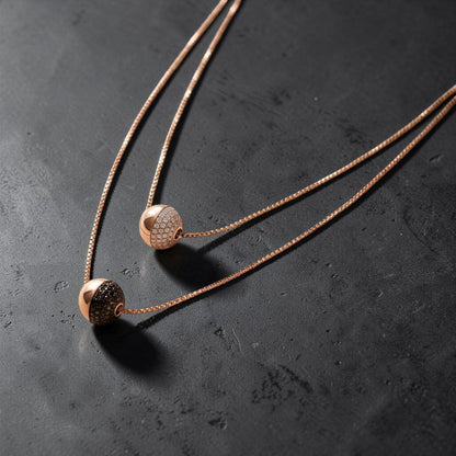 Bronzallure Double Sphere Layered Necklace