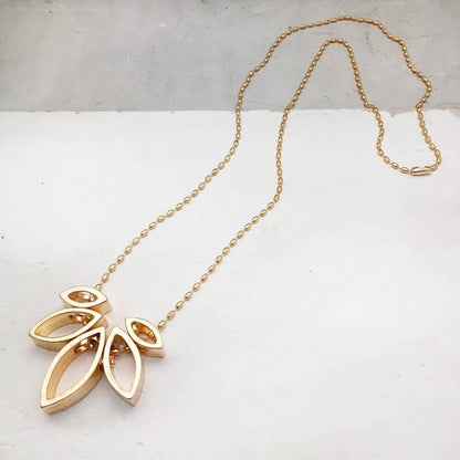 Long Plated Leaf Necklace