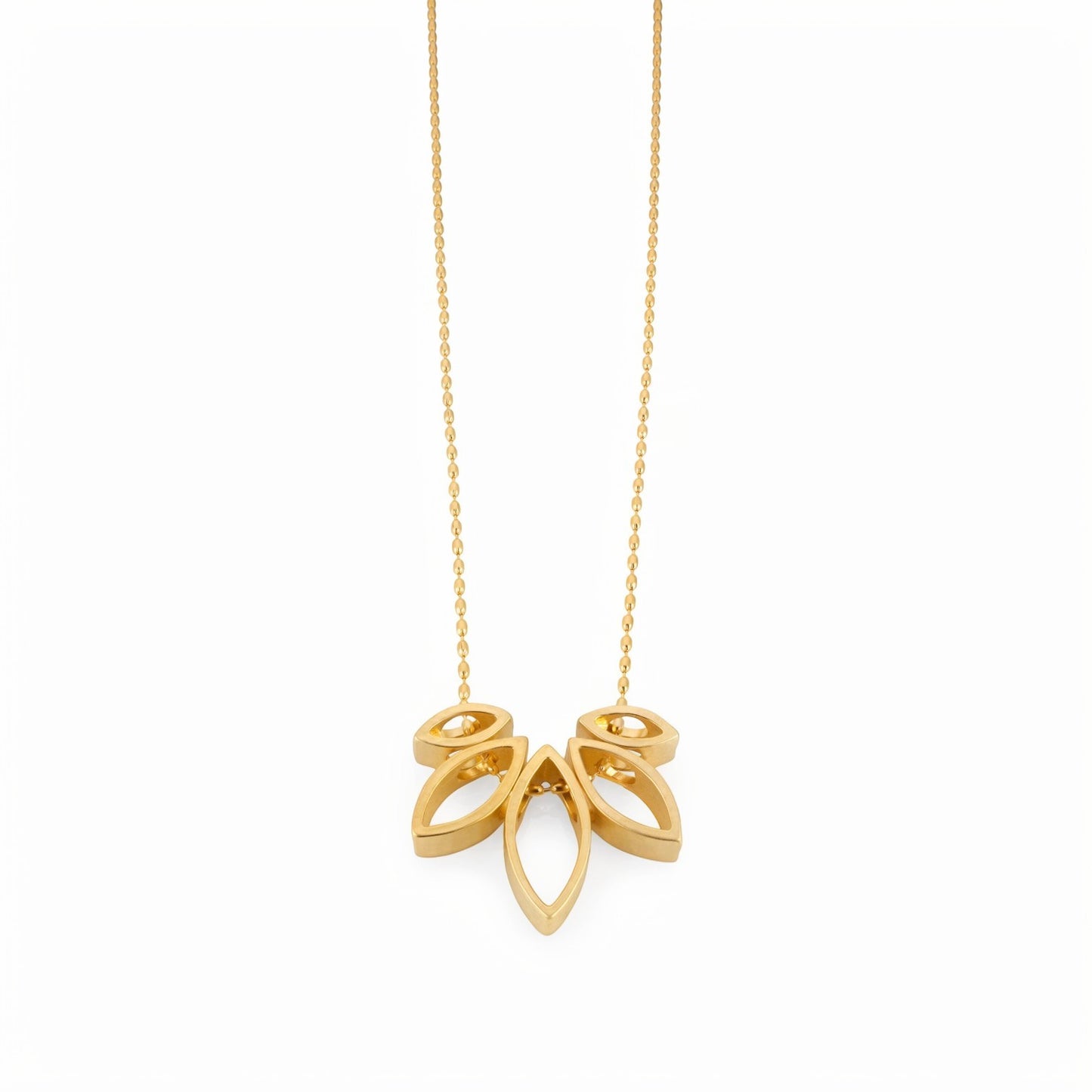 Long Plated Leaf Necklace