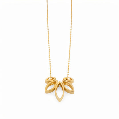 Long Plated Leaf Necklace