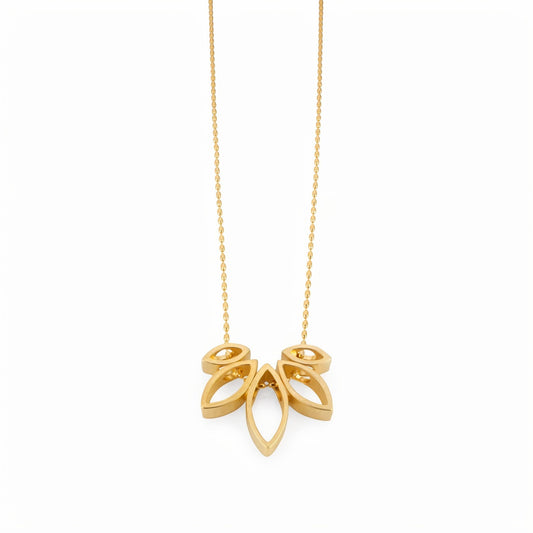 Long Plated Leaf Necklace