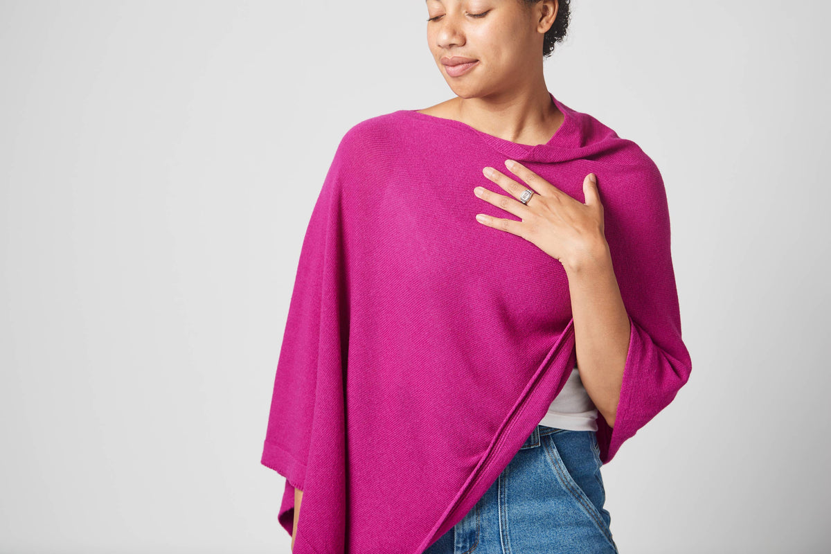 Roma Poncho - Cashmere Blend, Best Seller in Red