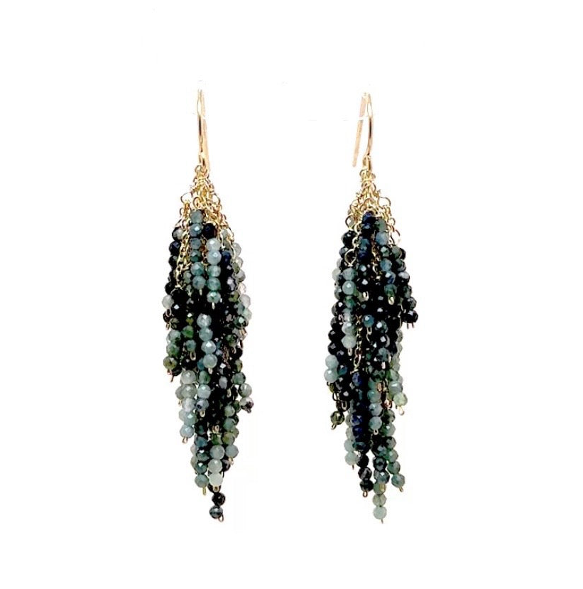 Firecracker Earrings with Black Spinel