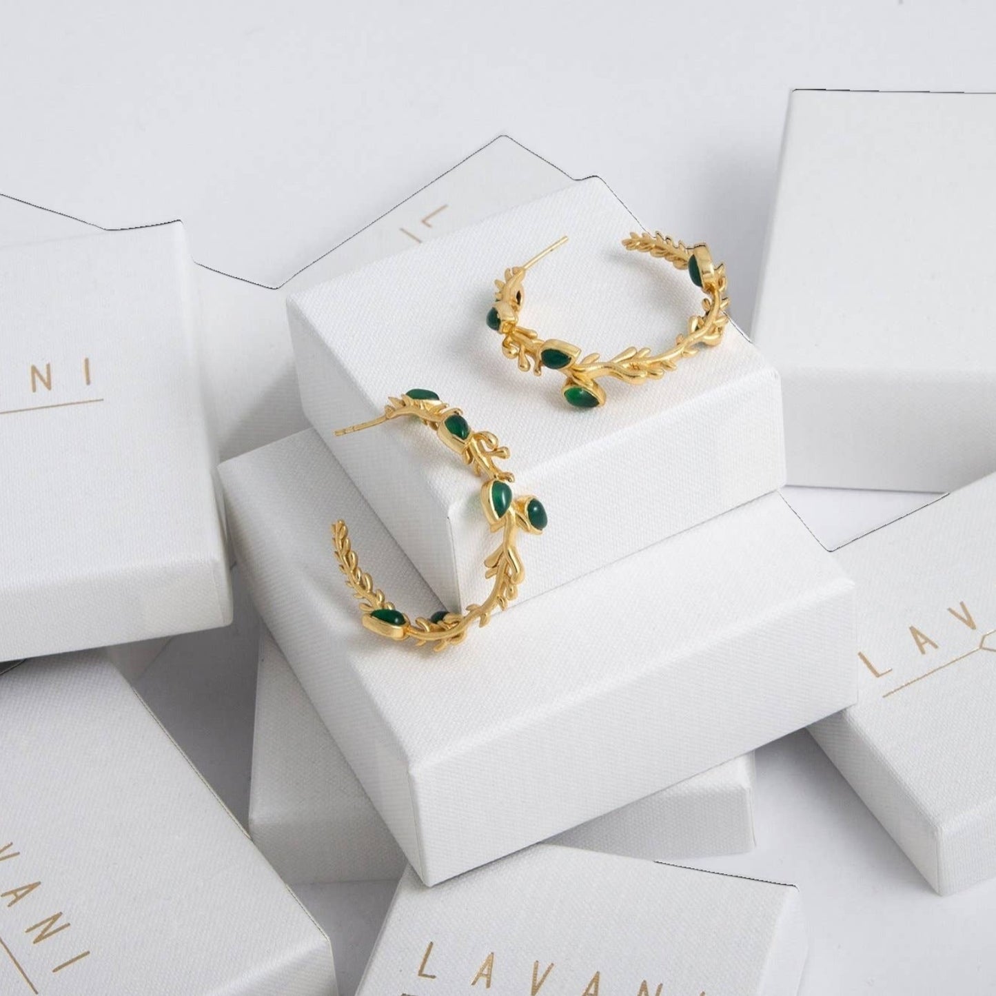 Lika White Hoop Earrings