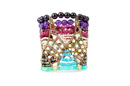 Ziio’s Multi-color Statement Cuff Bracelet “Jardin de Paradis”