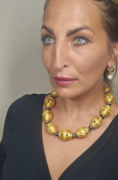 Masha Archer’s Cameroon Gold Wreath Necklace, 24k Gold