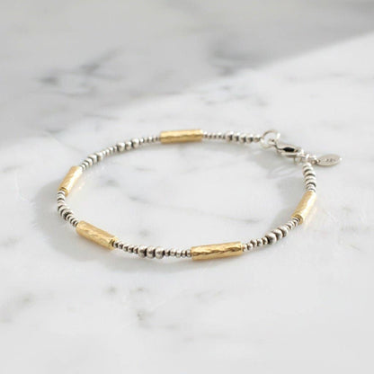 Hammered Mixed Metal Bracelet