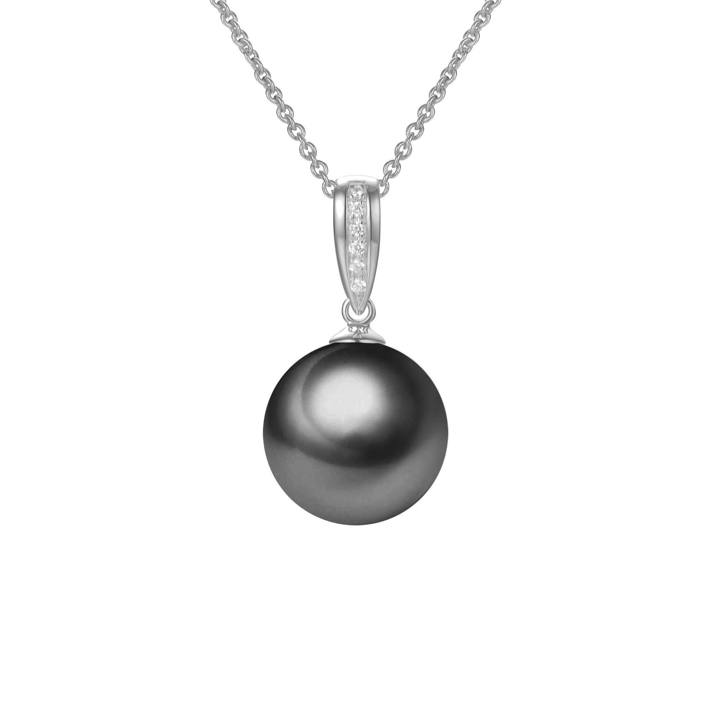 Classic Diamond & Pearl Pendant Necklace, 18k Gold