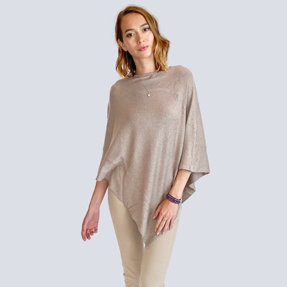 Jersey Poncho Sweater in Oakmeal / Asymmetrical