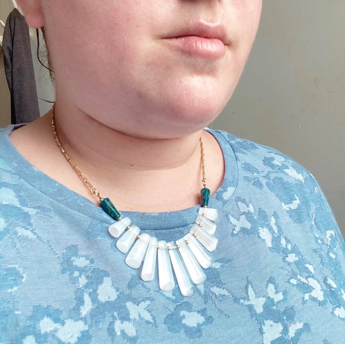 Selenite Goddess Statement Necklace