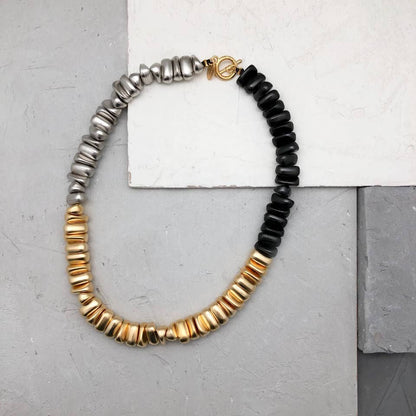 Calista Three-Tone Beaded Statement Necklace