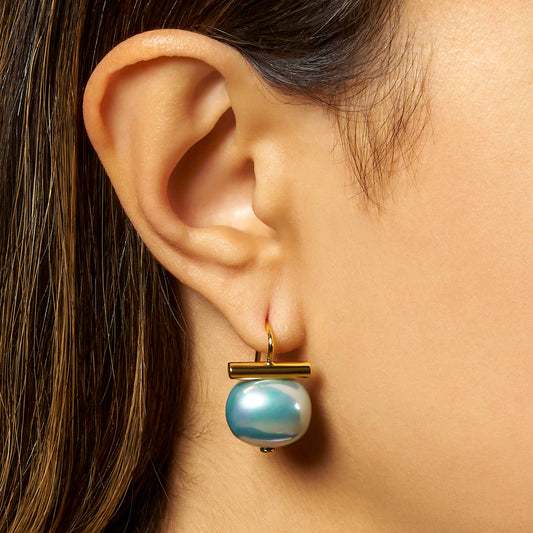 Cornflower Classic Pebble Pearl Earrings