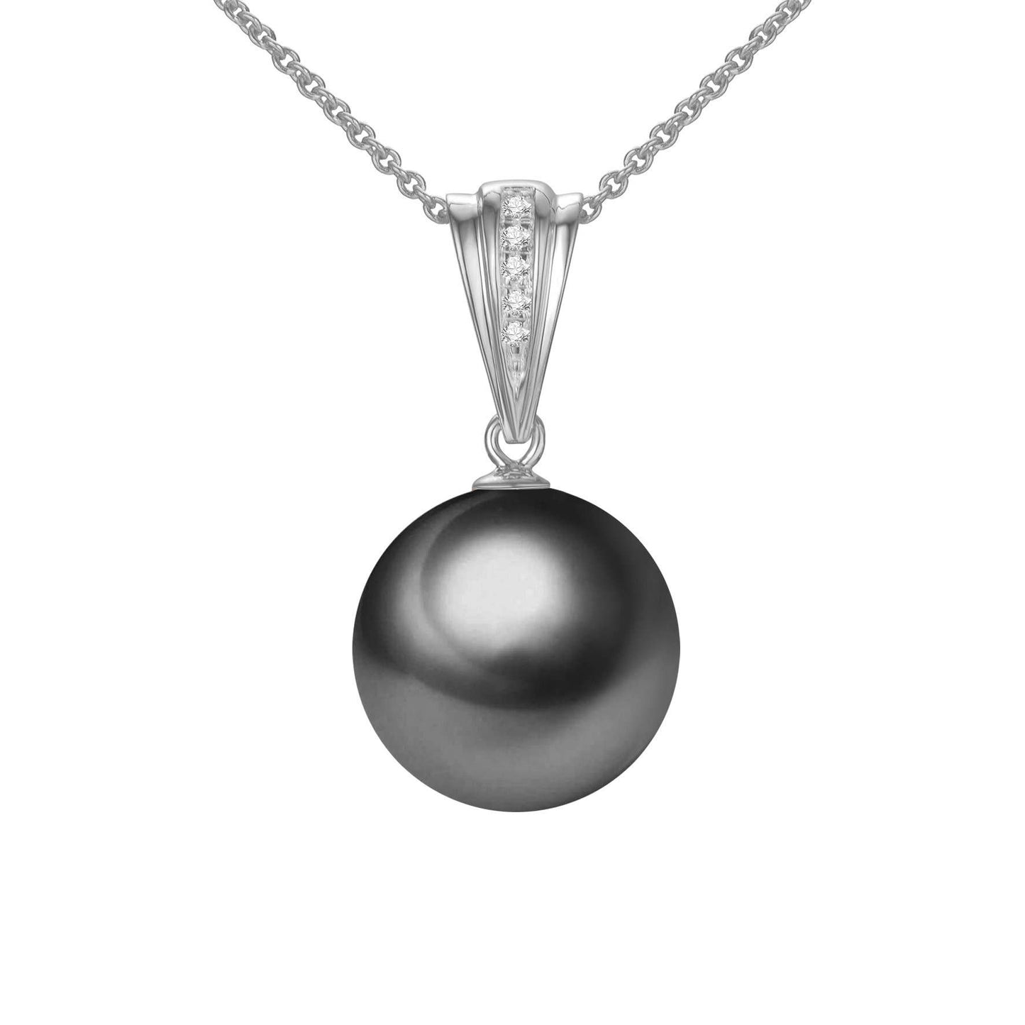 Diamond Accent Pearl Pendant Necklace, 18k Gold