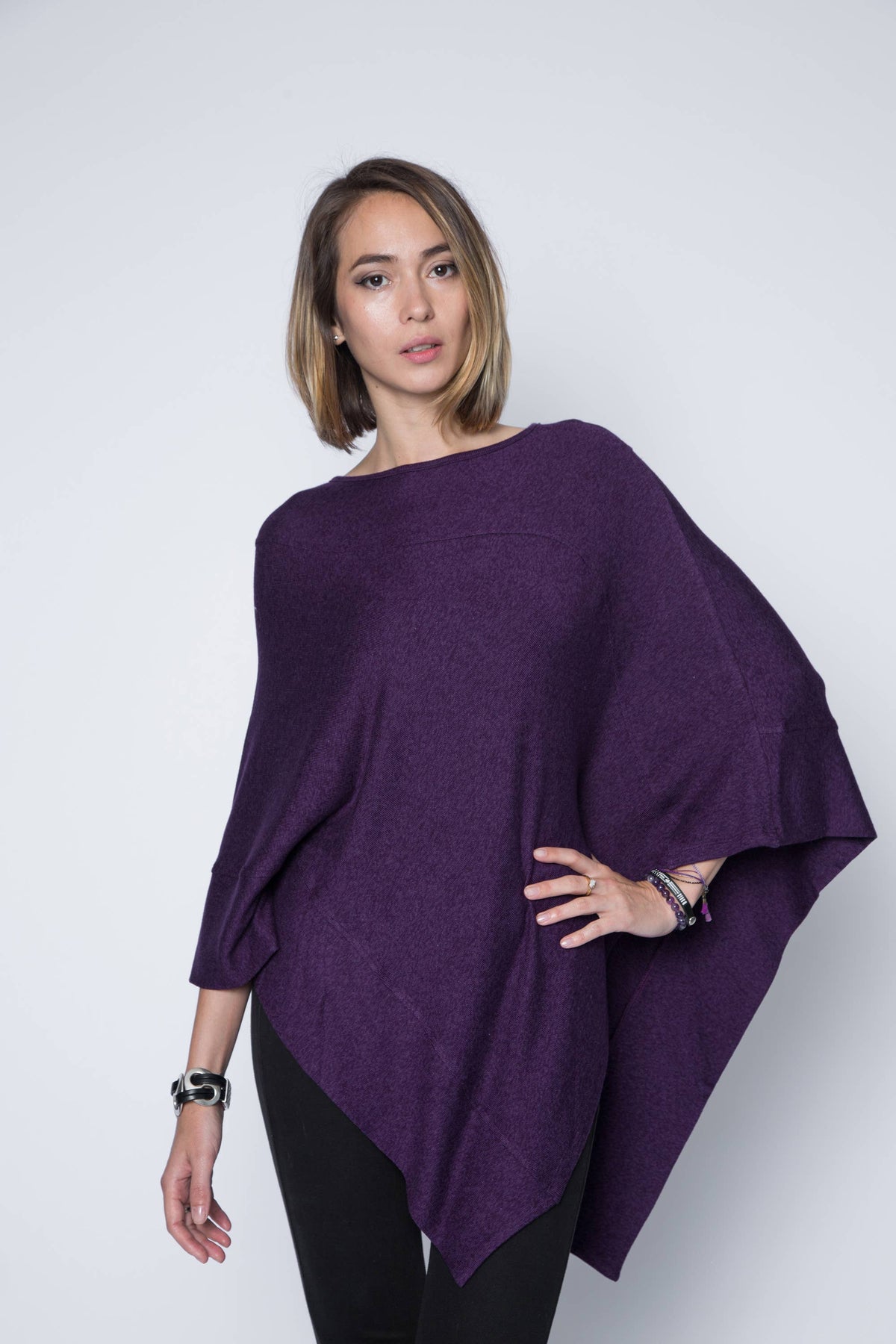 Jersey Poncho Sweater in Oakmeal / Asymmetrical