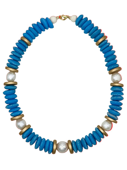 Lagos Collar Necklace in Sky Blue