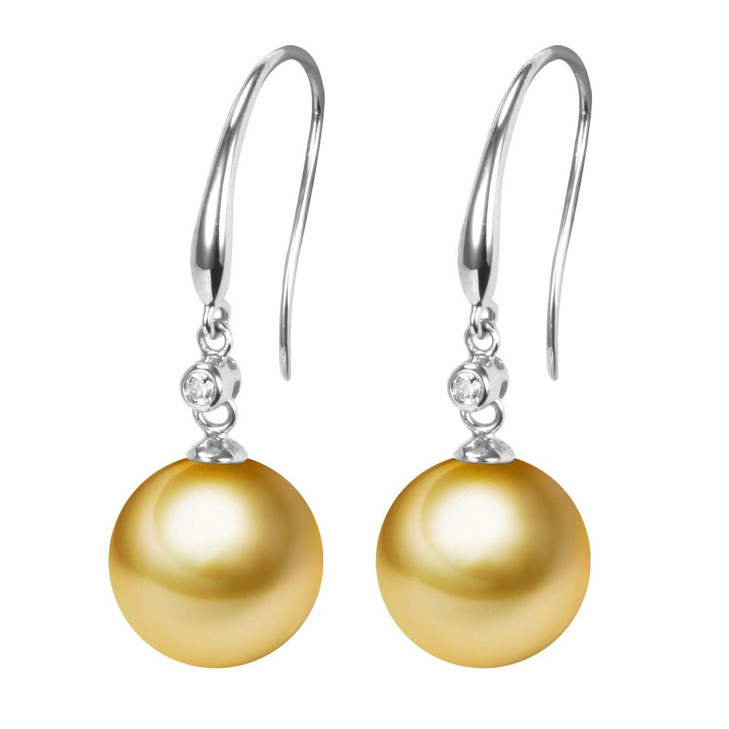 Diamond & Edison Pearl Earrings, 18k Gold