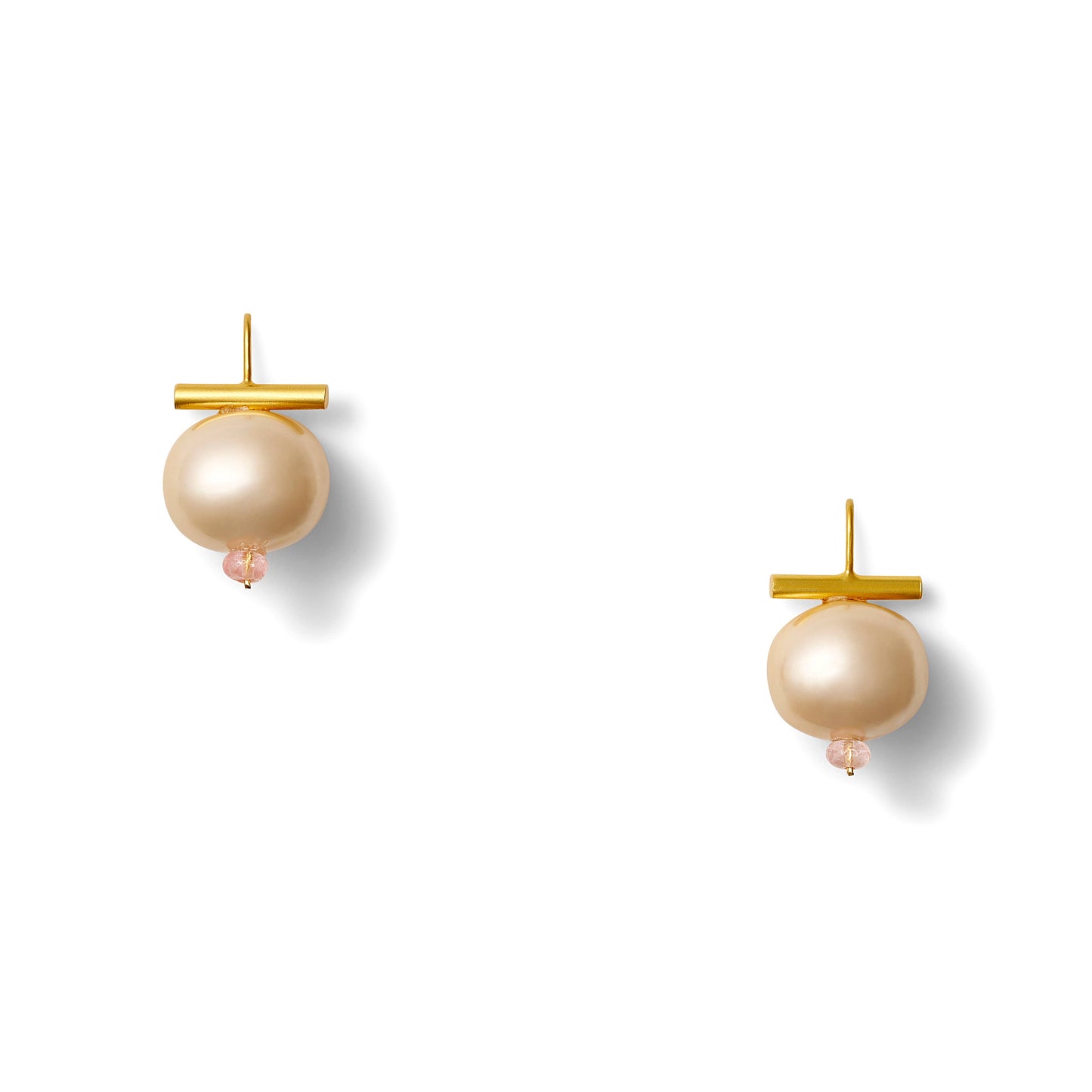 Champagne + Tourmaline Pebble Dot Earrings