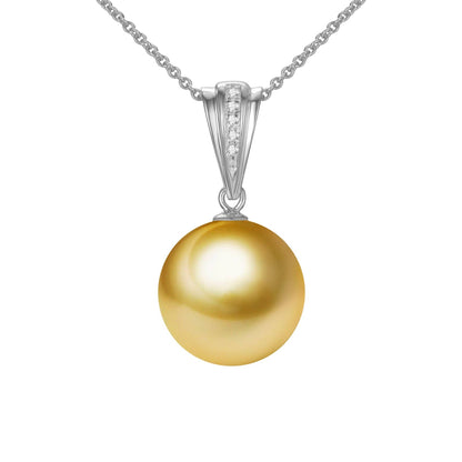 Diamond Accent Pearl Pendant Necklace, 18k Gold