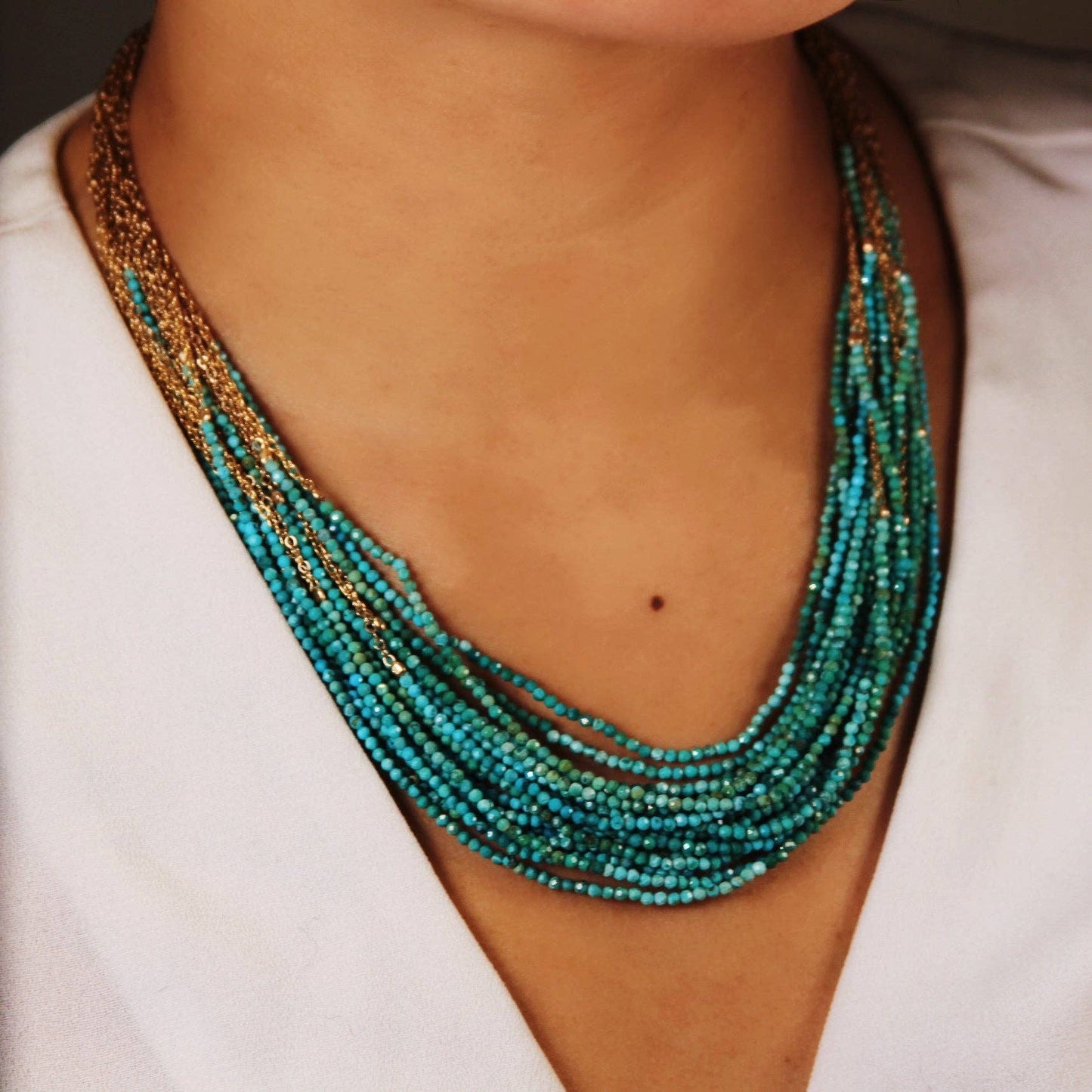Aquamarine Golden Dolores Necklace
