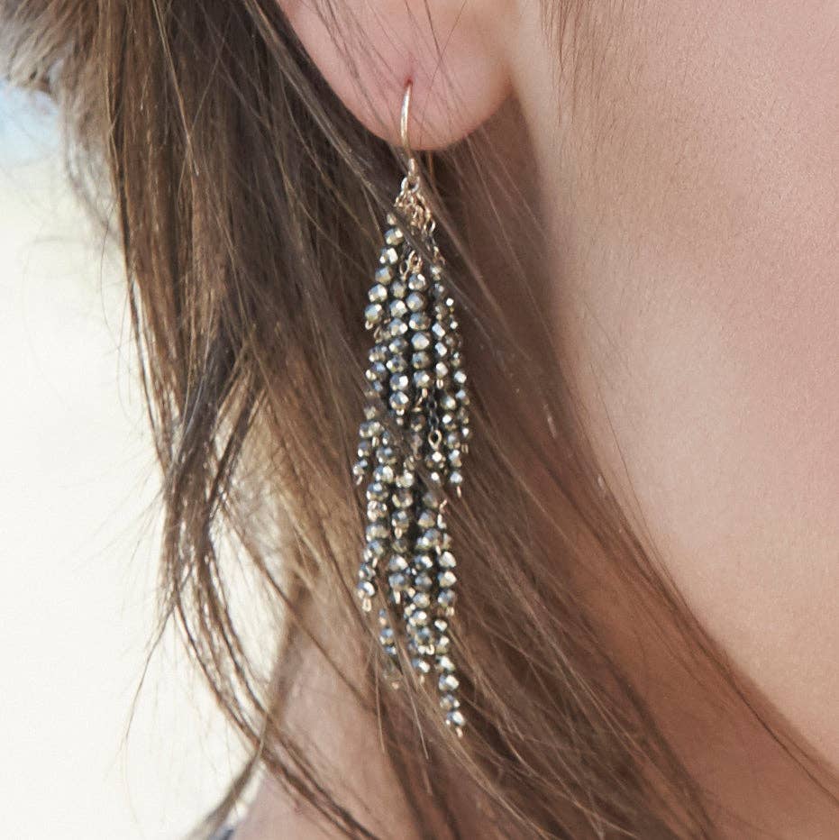 Firecracker Earrings with Black Spinel