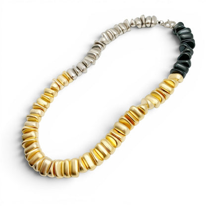 Calista Three-Tone Beaded Statement Necklace