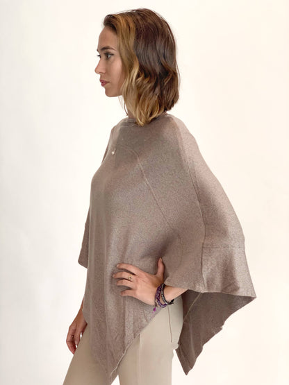 Jersey Poncho Sweater in Oakmeal / Asymmetrical