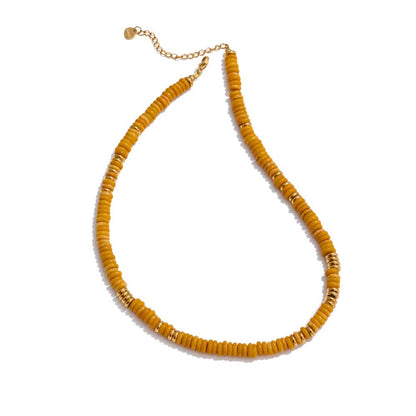 Yellow Jasper Heishi Necklace