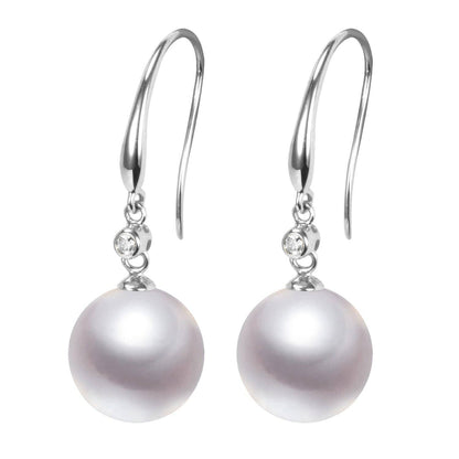 Diamond & Edison Pearl Earrings, 18k Gold