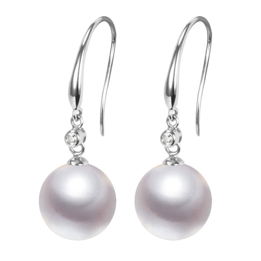 Diamond & Edison Pearl Earrings, 18k Gold