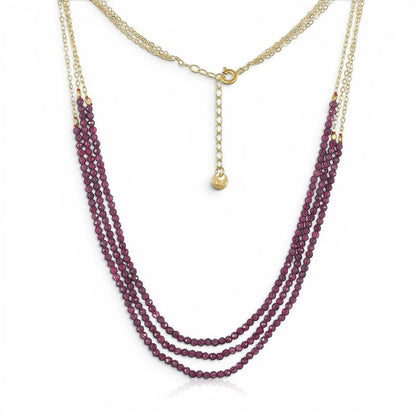 Three Strand Ruby Necklace