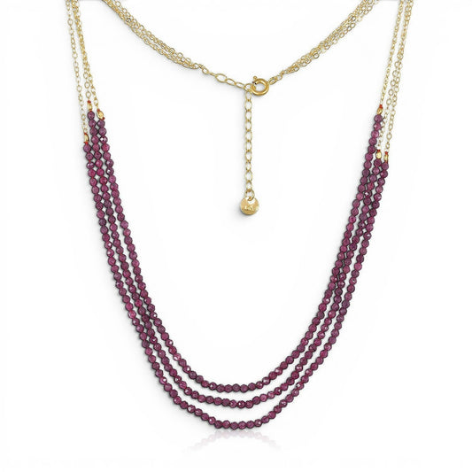 Three Strand Ruby Necklace