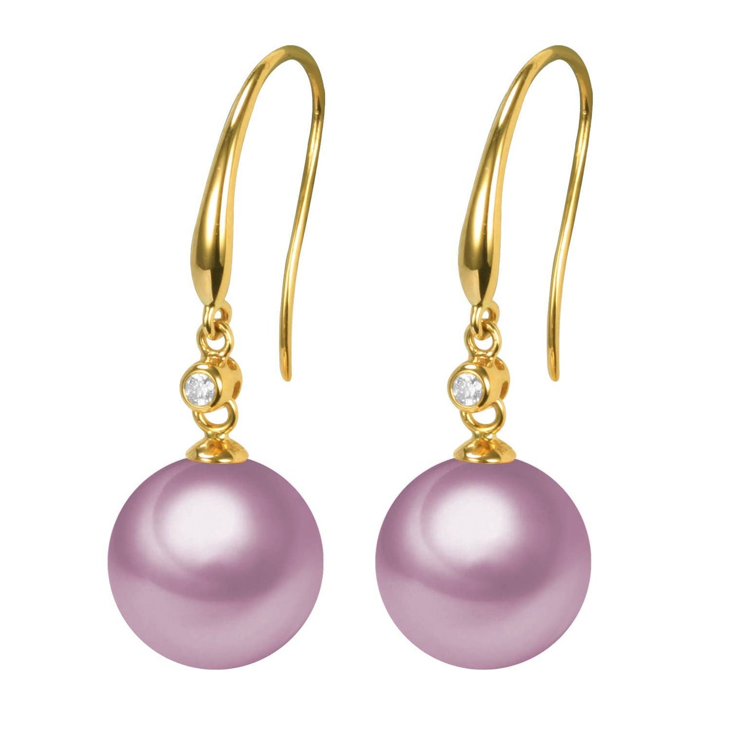 Diamond & Edison Pearl Earrings, 18k Gold