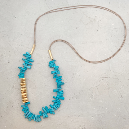 Agnes Light Blue Long Beaded Necklace